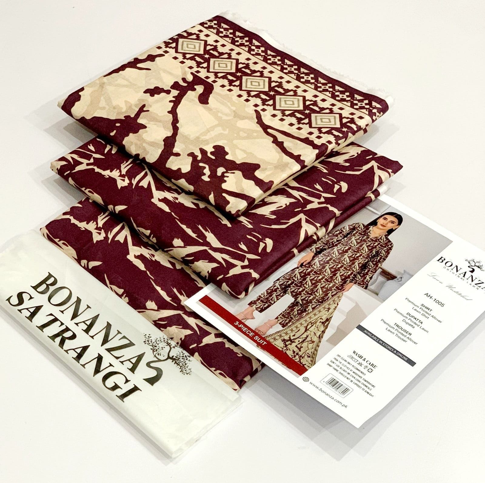 Bonanza Satrangi 3PC Printed Lawn Suit | BSPLS-0052
