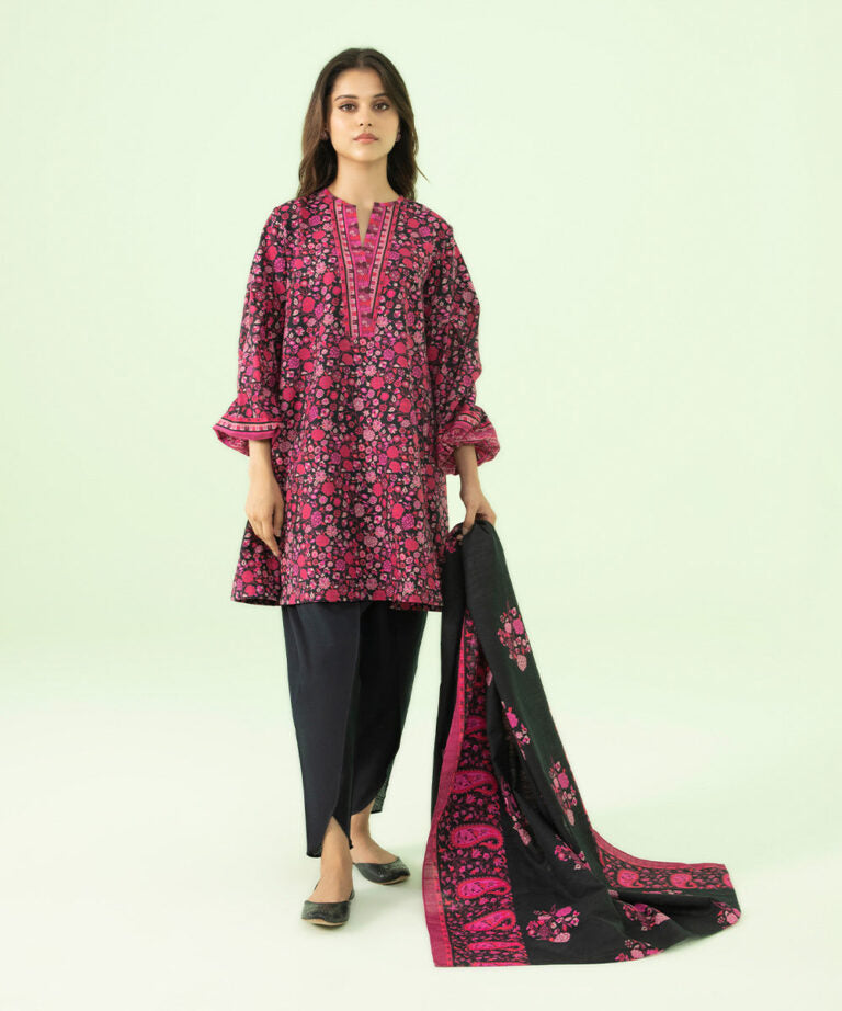 Sapphire 3PC Printed Khaddar Suit - ST-70613