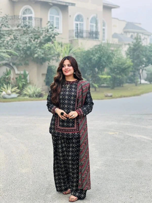 Bin Saeed 3PC Printed Khaddar Suit ST-BS0021