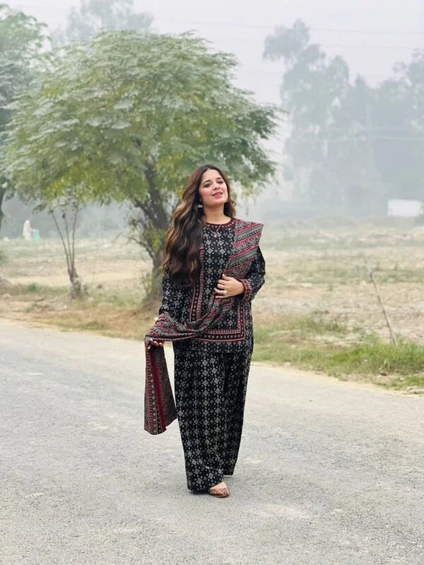 Bin Saeed 3PC Printed Khaddar Suit ST-BS0021