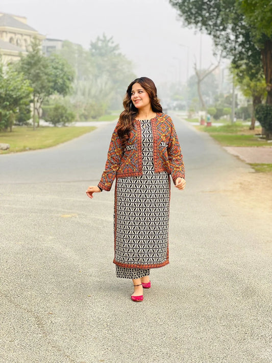 Bin Saeed 3PC Printed Khaddar Suit ST-BS0022