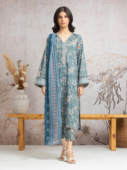 Edenrobe 3PC Printed Khaddar Suit-ST-EPK004