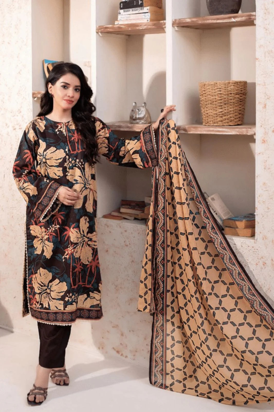 Zesh 3PC Printed Lawn Suit-ST-ZPL-3221