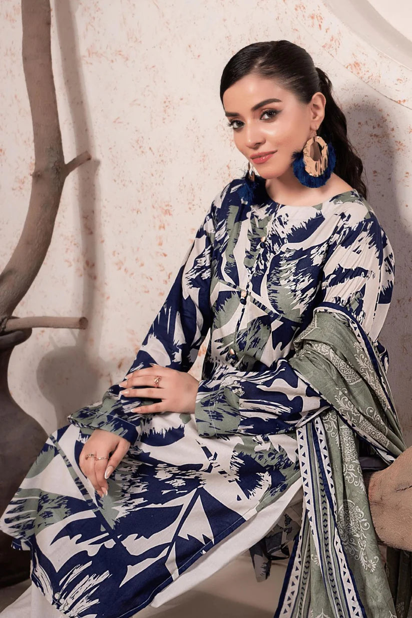 Zesh 3PC Printed Lawn Suit-ST-zPL-3237