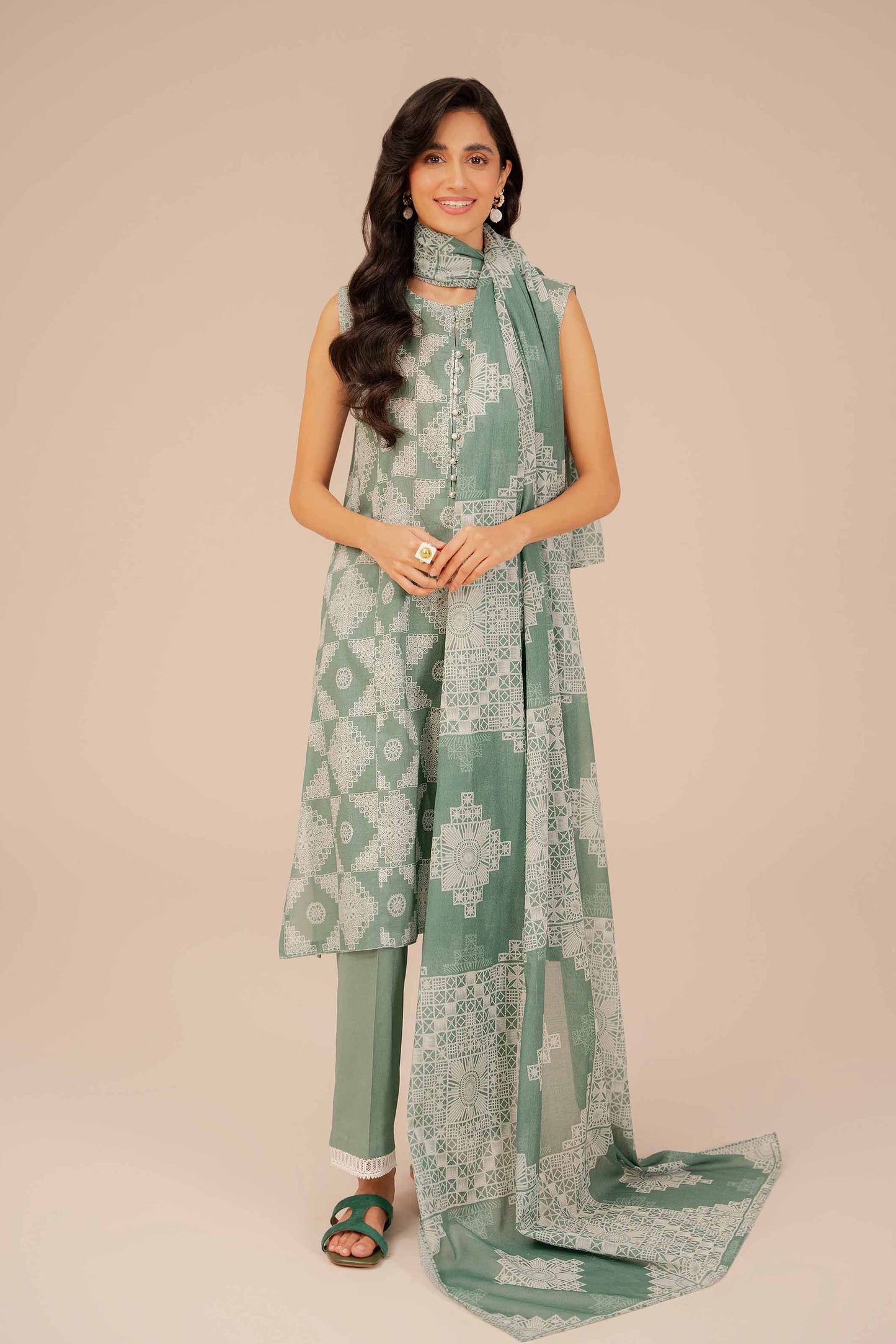 Nishat 3PC Printed Lawn Suit | SF-1002