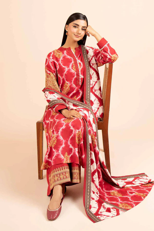 Nishat 3PC Printed Linen Suit-ST-NL16