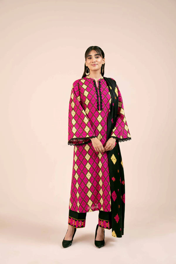 Nishat 3PC Printed Linen Suit-ST-NL12