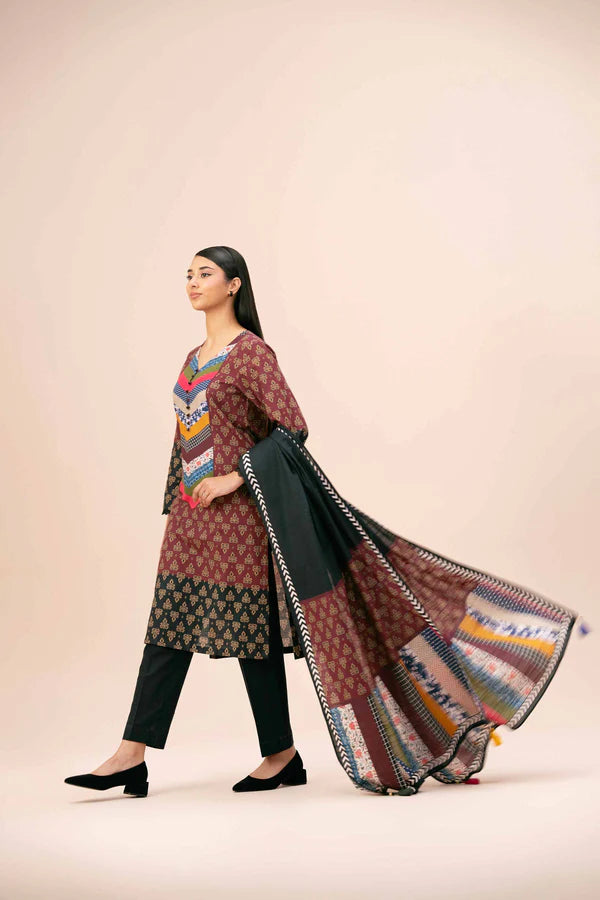 Nishat 3PC Printed Linen Suit-ST-NL15