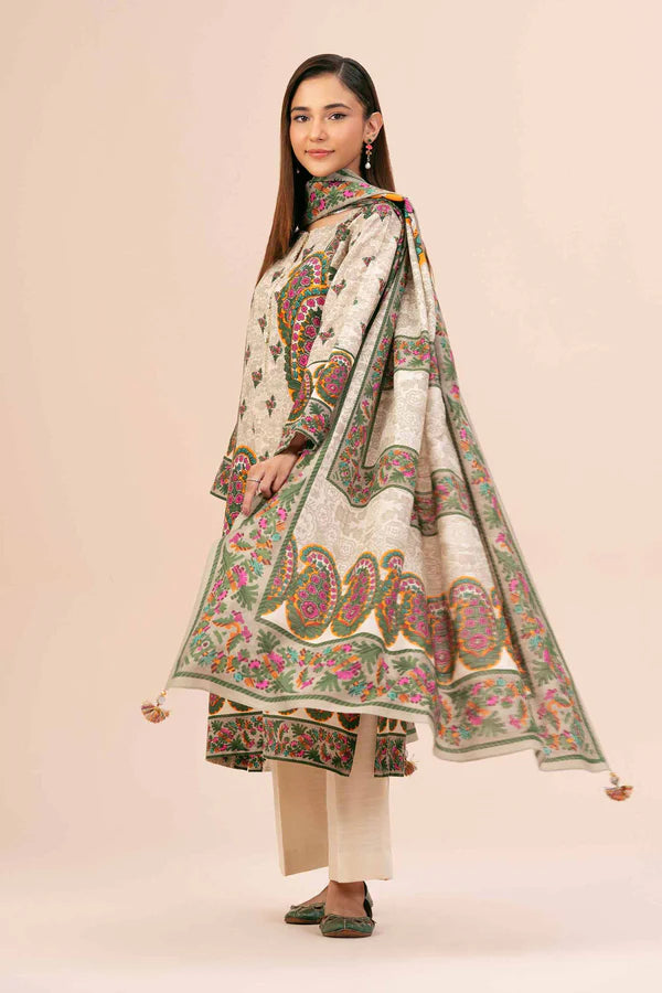 Nishat 3PC Printed Linen Suit-ST-NL13