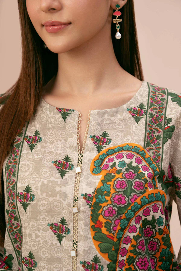 Nishat 3PC Printed Linen Suit-ST-NL13