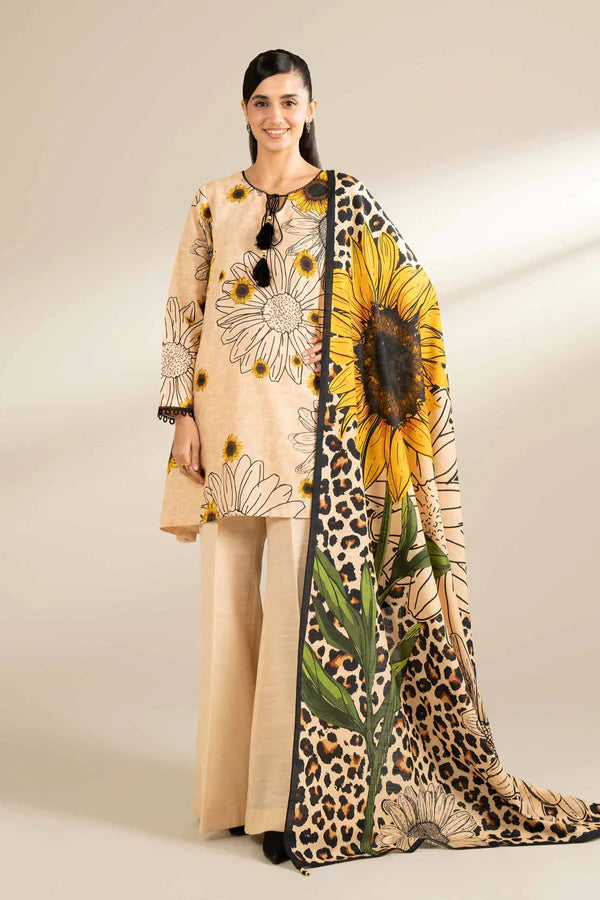 Nishat 3PC Printed Linen Suit-ST-NL17