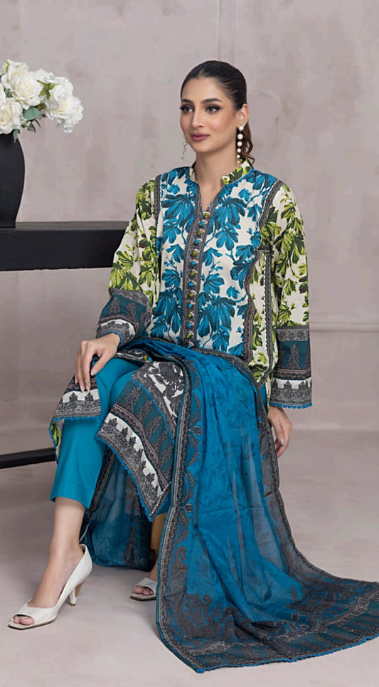 Salina 3PC Printed Lawn Suit-ST-SPL-0913