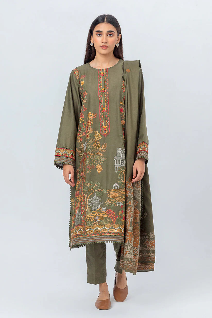 Beechtree 3PC Embroidered Cotton Suit ST-BEC- 3207