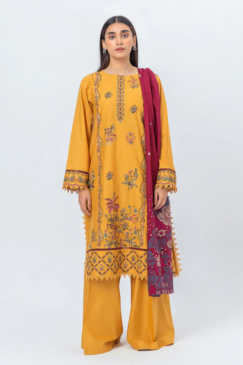 Beechtree 3PC Embroidered Cotton Suit ST-BEC- 3206