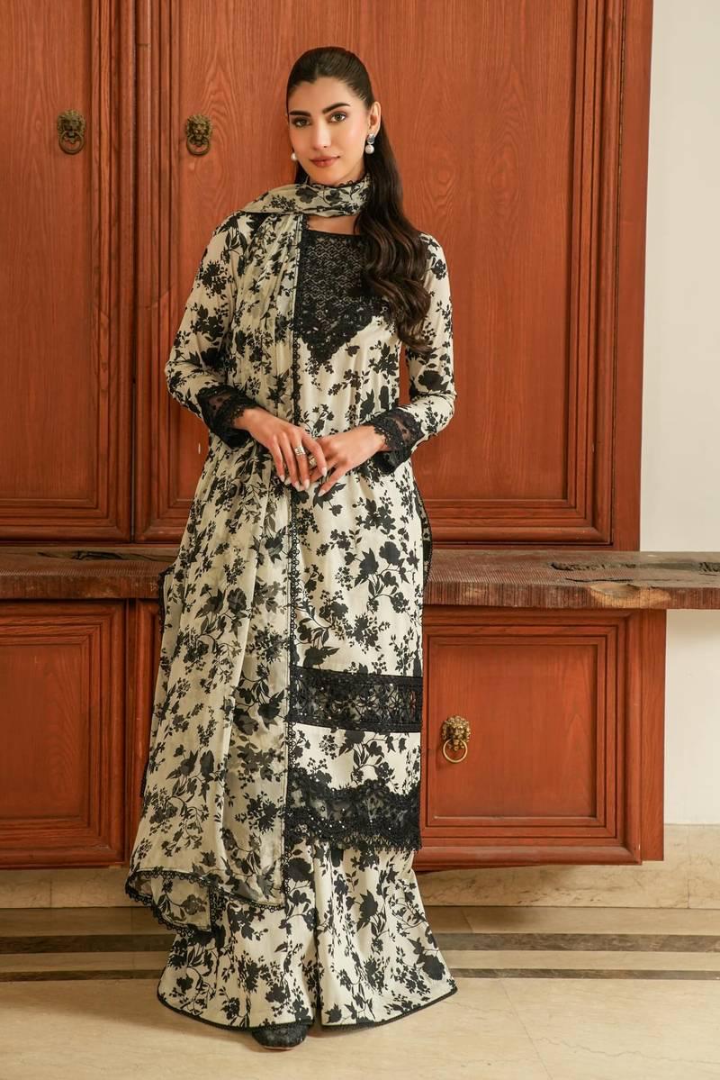 Aneelas 3PC Printed Lawn Suit | APLS-8976