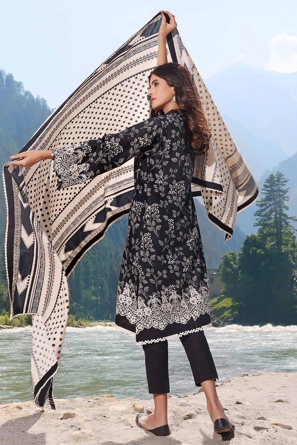 Gul Ahmad 3PC Printed Khaddar Suit | WPM-1005