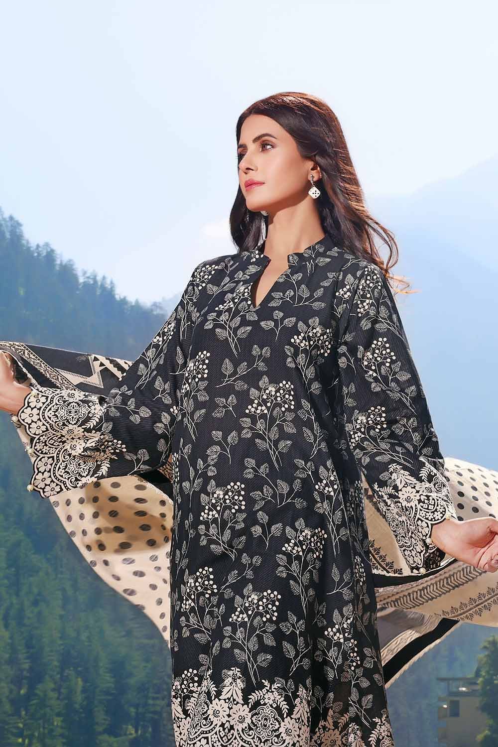 Gul Ahmad 3PC Printed Khaddar Suit | WPM-1005