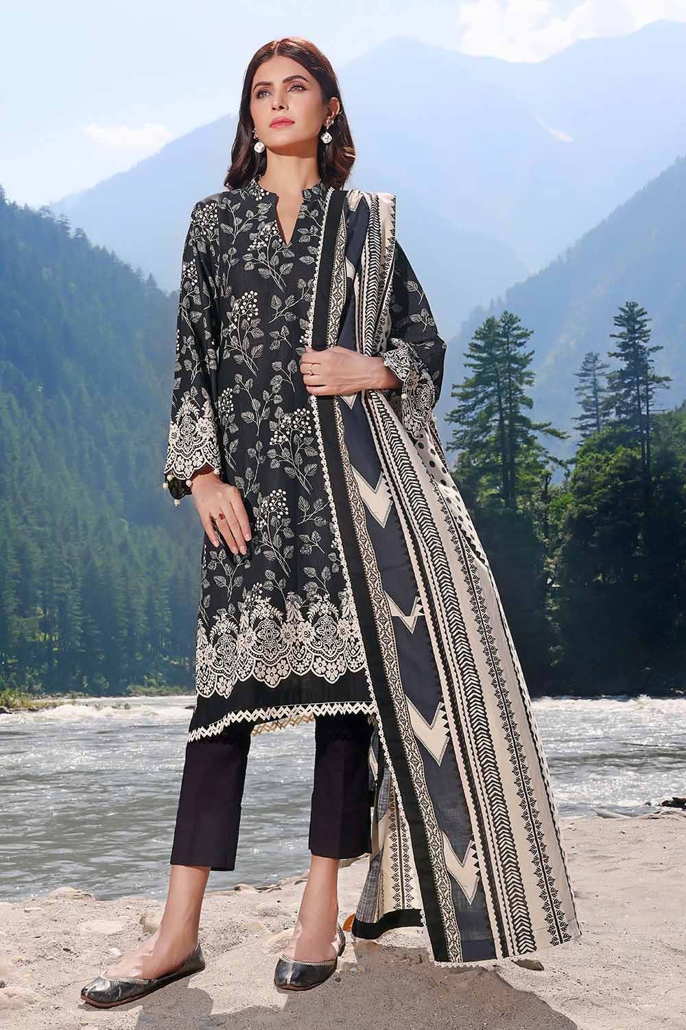 Gul Ahmad 3PC Printed Khaddar Suit | WPM-1005