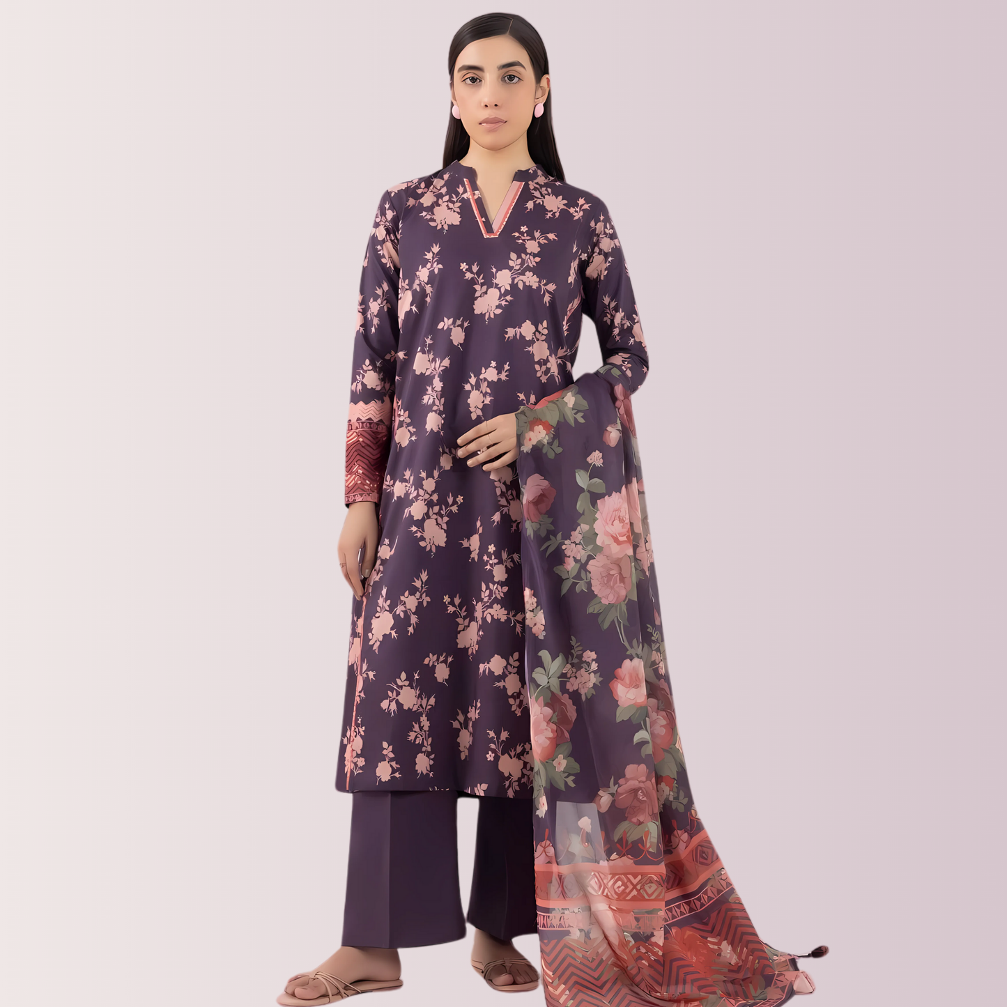 Sapphire 3PC Printed Lawn Suit |  ST-10010341