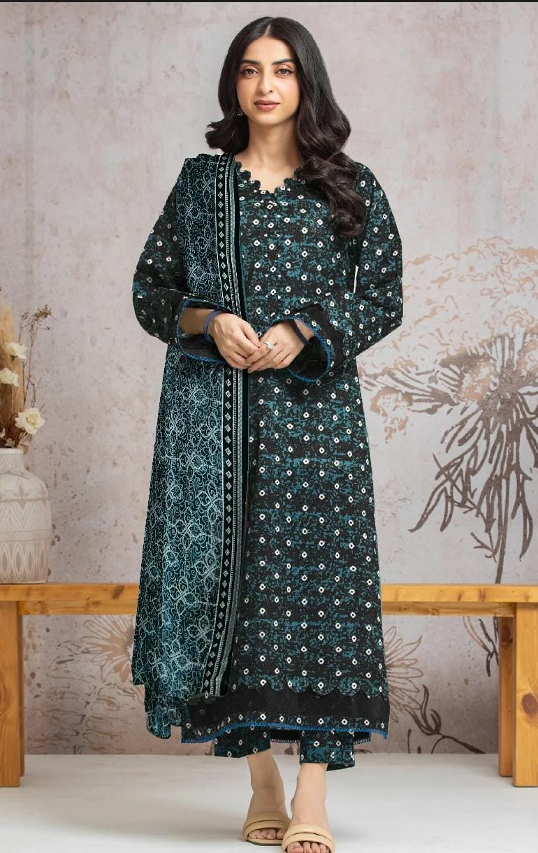 Edenrobe 3PC Printed Khaddar Suit-ST-EPK005