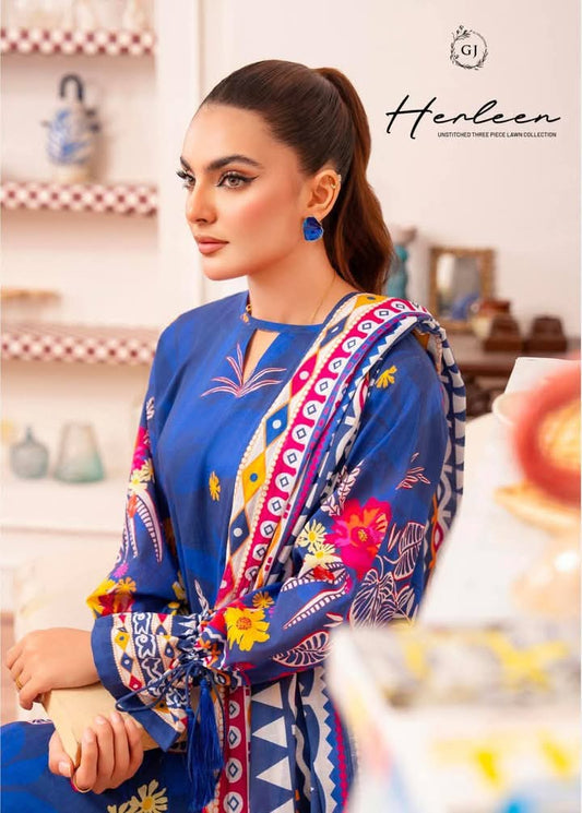 GullJee Premium 3PC Printed Lawn Suit-ST-2302