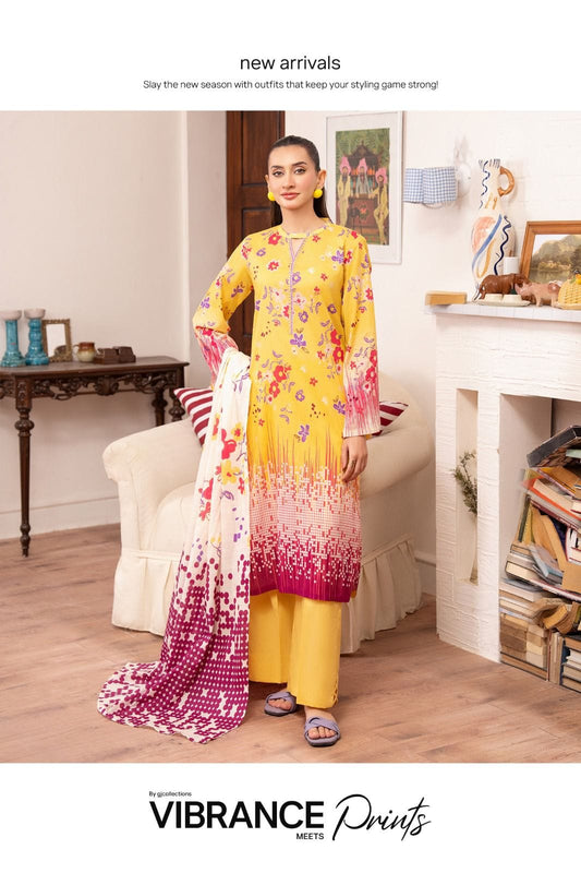 GullJee Premium 3PC Printed Lawn Suit-ST-2304