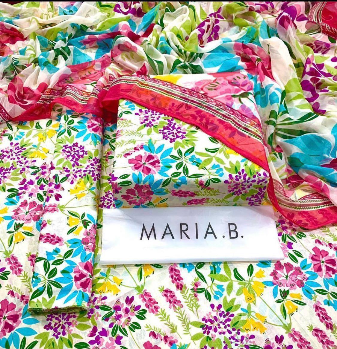 Maria.b 3PC Printed Lawn Suit | MPLS-015