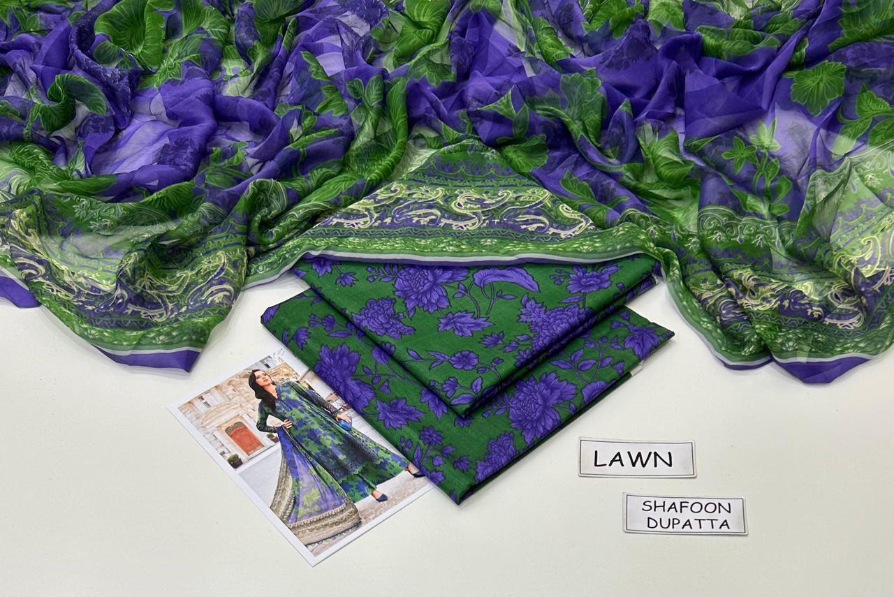 Maria.b 3PC Printed Lawn Suit | MPLS-03