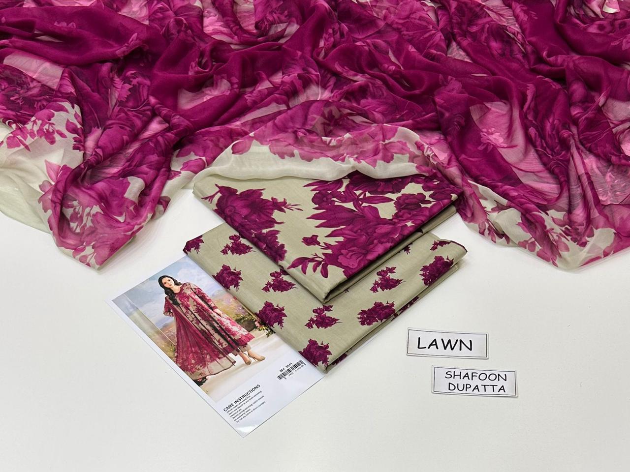 Maria.b 3PC Printed Lawn Suit | MPLS-02
