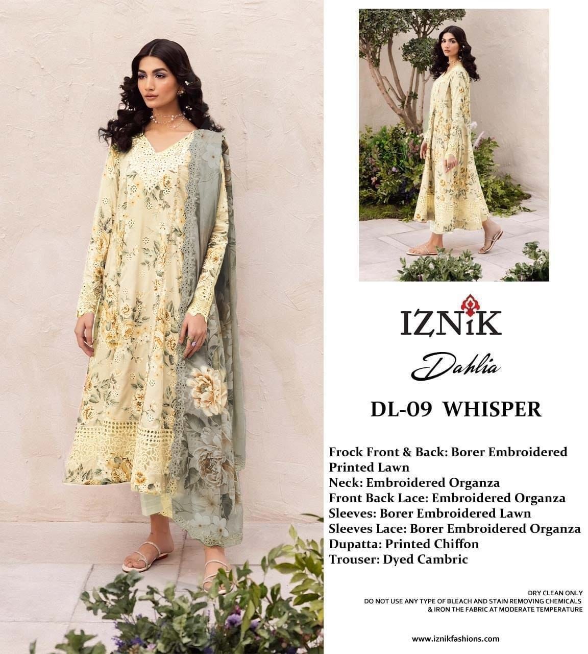 Iznik 3PC Fully Embroidered Chickenkari Suit With Formal Dupatta | IFECS-03