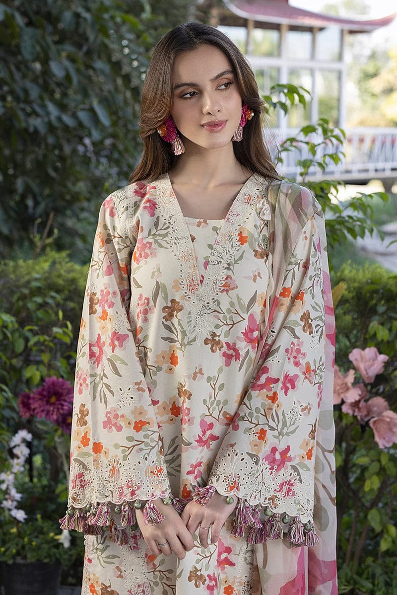 Crimson 3PC Printed Linen Suits | CPLS-0061