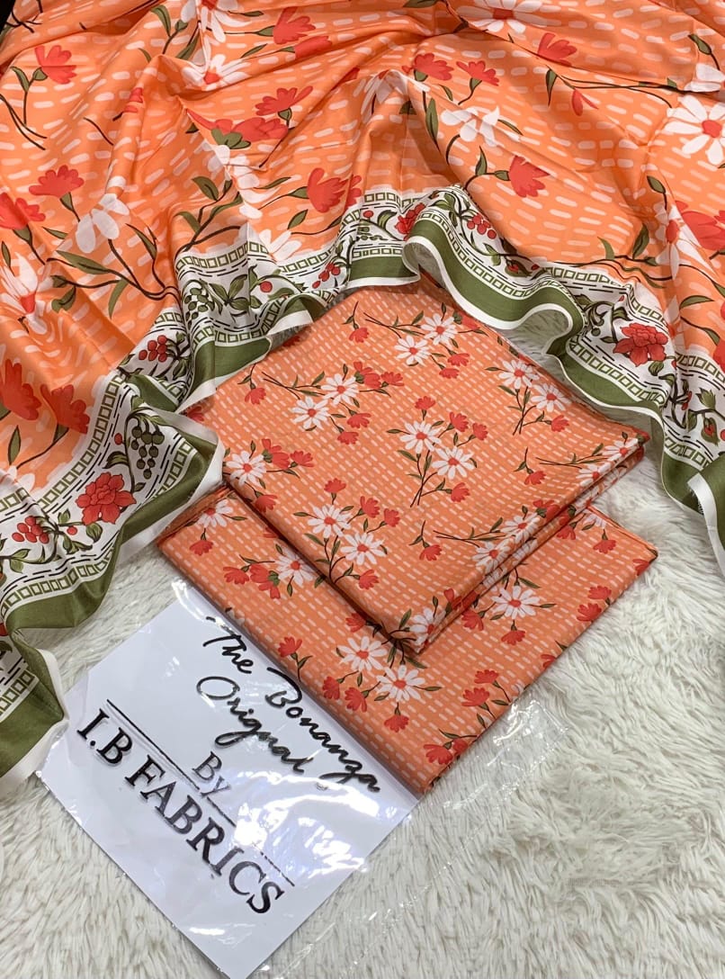 Bonanza Satrangi 3PC Printed Lawn Suit | BSPLS-0035