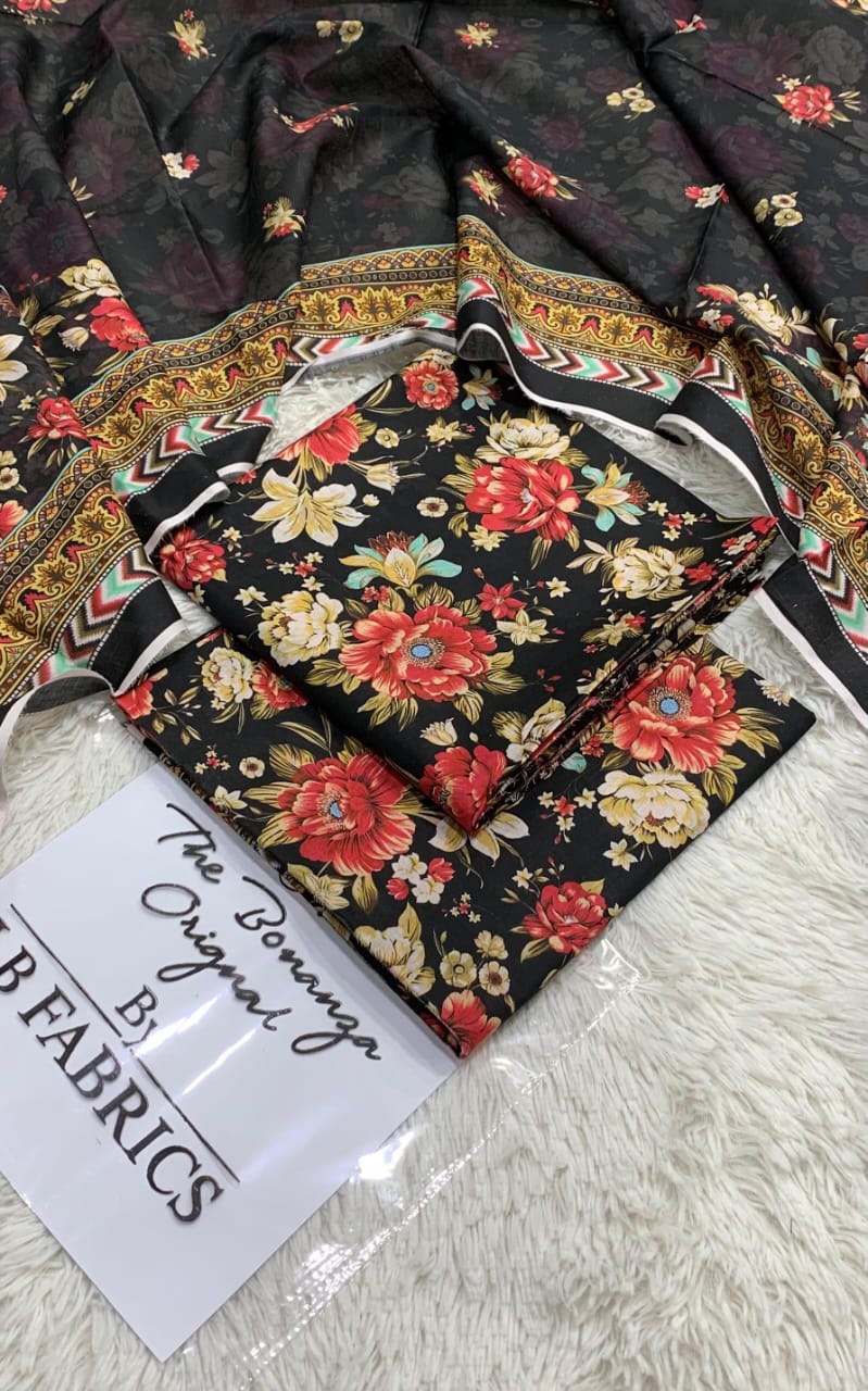 Bonanza Satrangi 3PC Printed Lawn Suit | BSPLS-0038