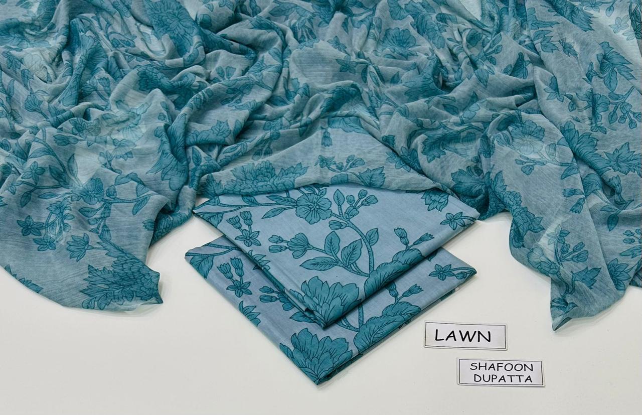 Maria B & Iznik 3PC Printed Lawn Suit | MBPLS-008