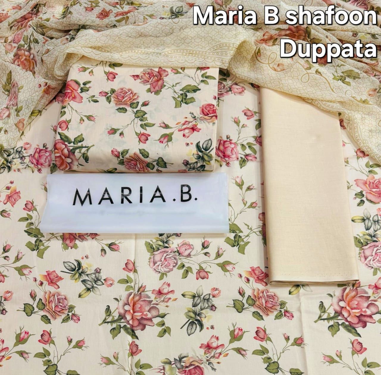 Maria B & Iznik 3PC Printed Lawn Suit | MBPLS-009