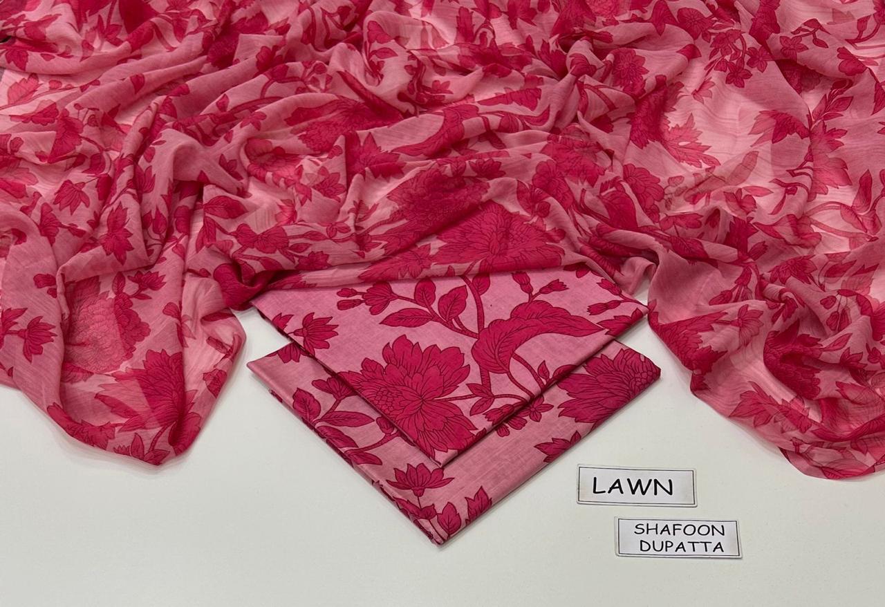 Maria B & Iznik 3PC Printed Lawn Suit | MBPLS-0013