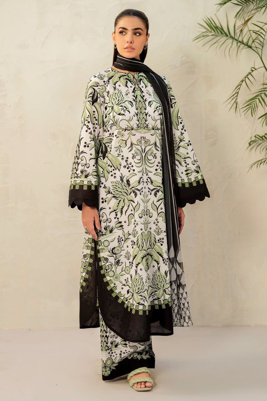 Lulusar 3PC Printed Silk Suit | LPSS-23714