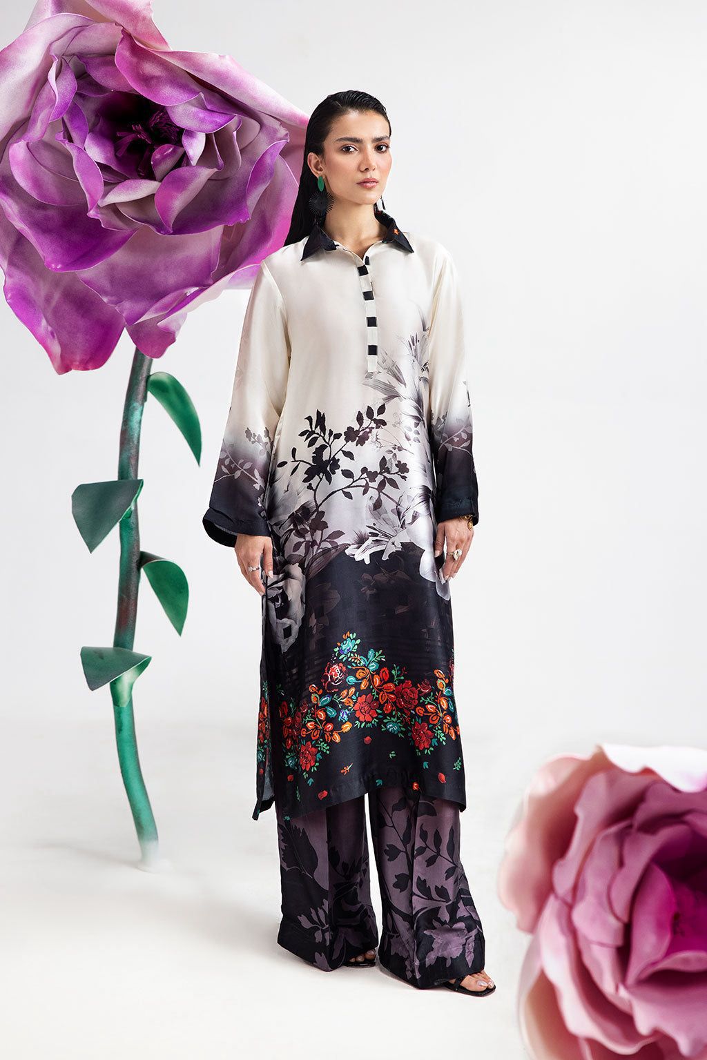 Lulusar 3PC Printed Silk Suit | LPSS-237120