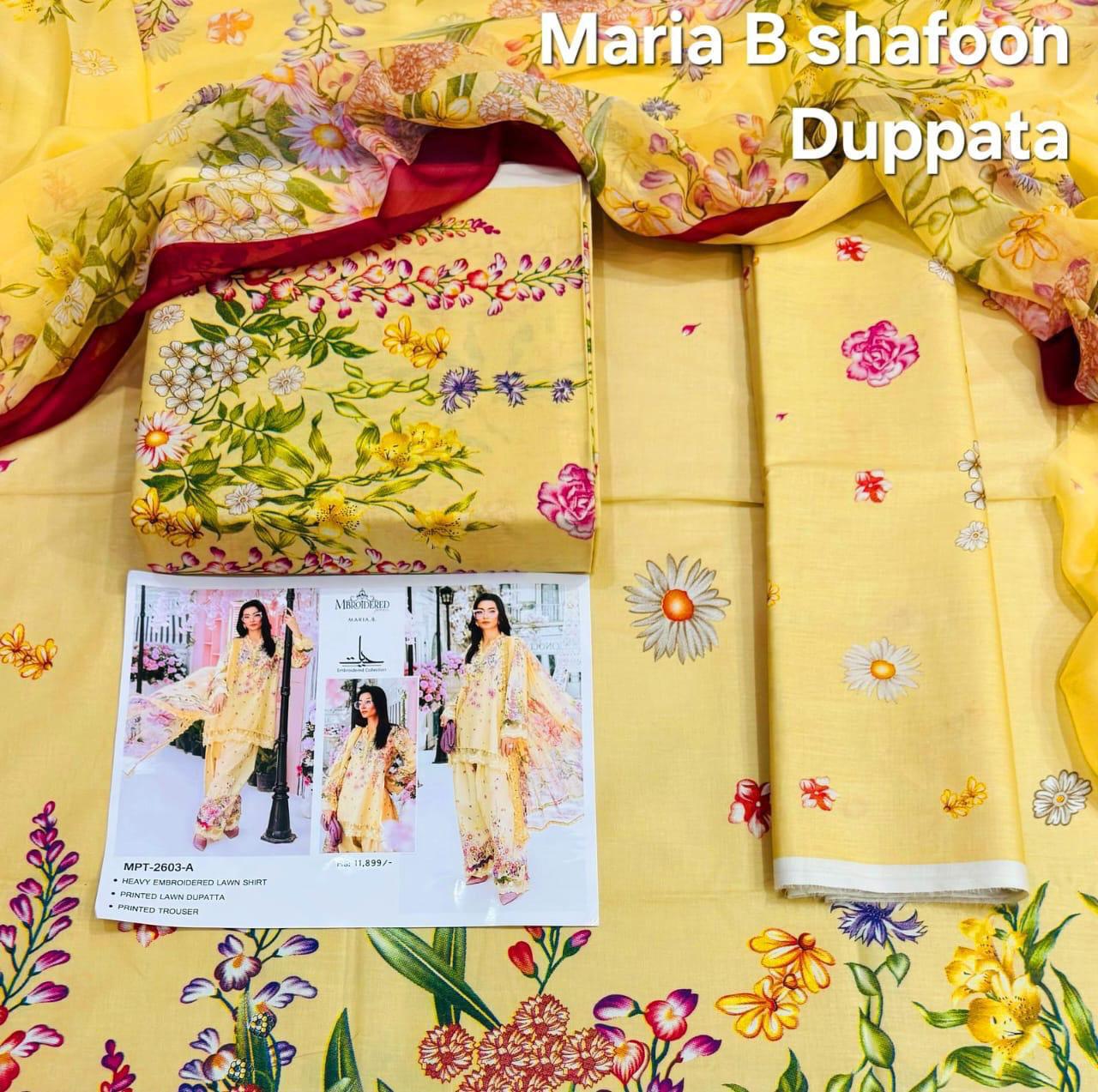 Maria.b 3PC Printed Lawn Suit | MPLS-013
