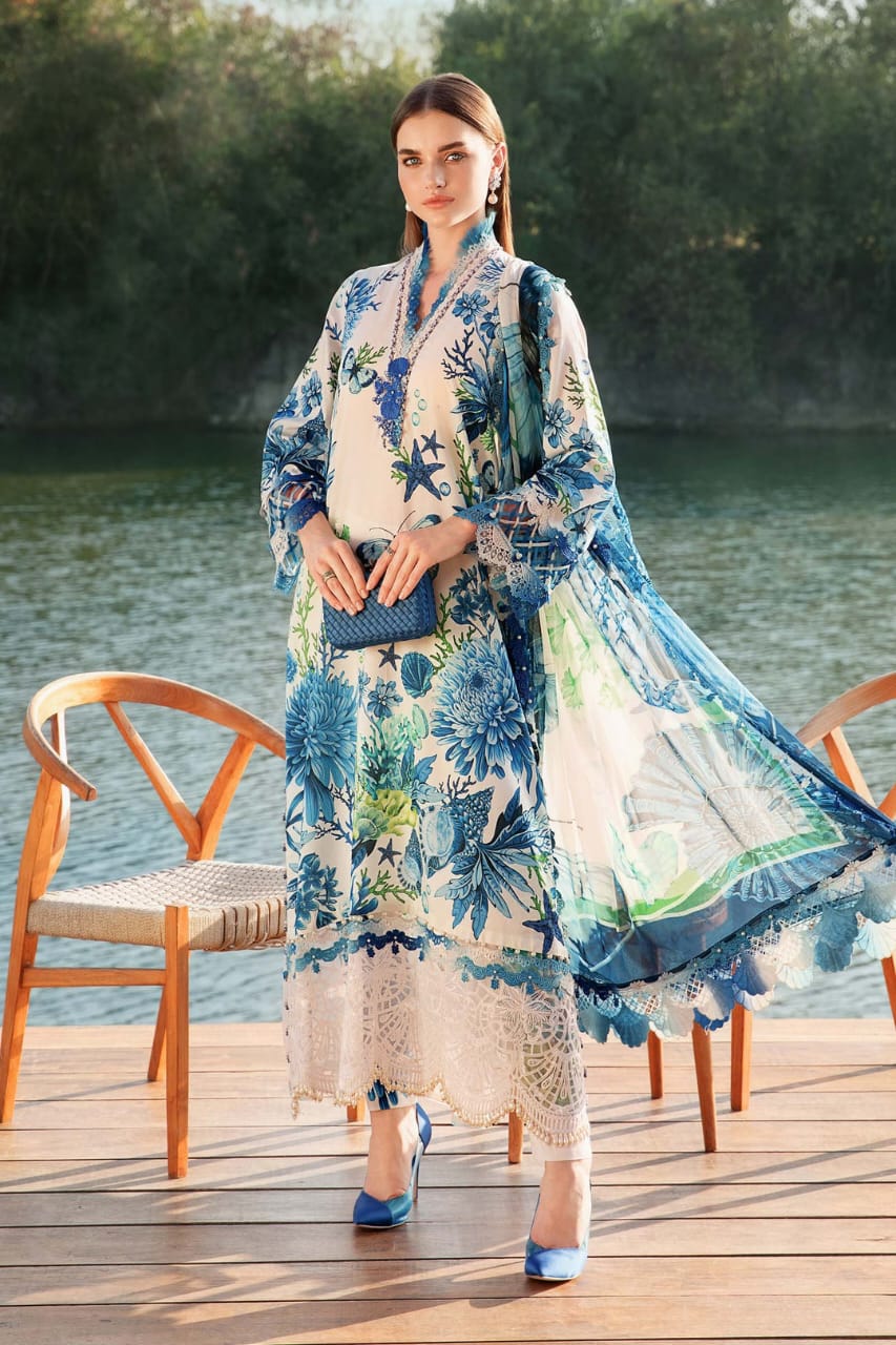 Maria.b 3PC Printed Lawn Suit | MPLS-011