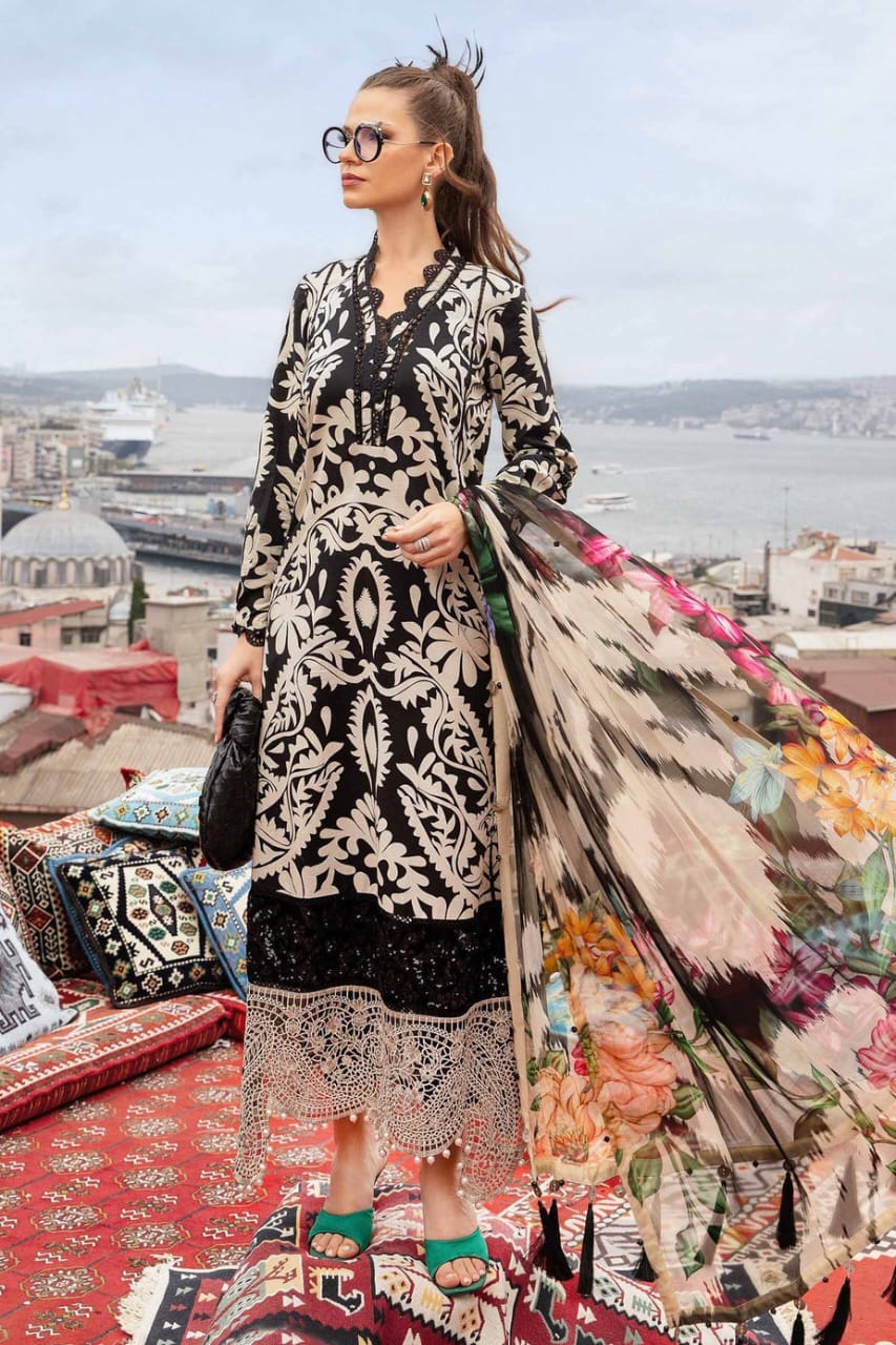 Maria.b 3PC Printed Lawn Suit | MPLS-07