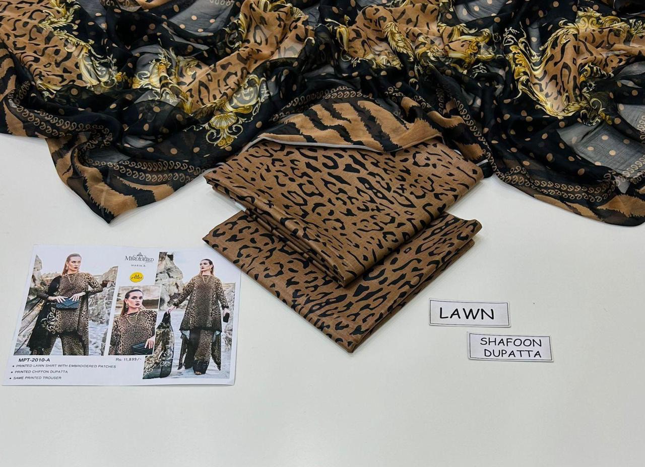 Maria B New 3PC With Patches Printed Lawn Articles | MPLA-006
