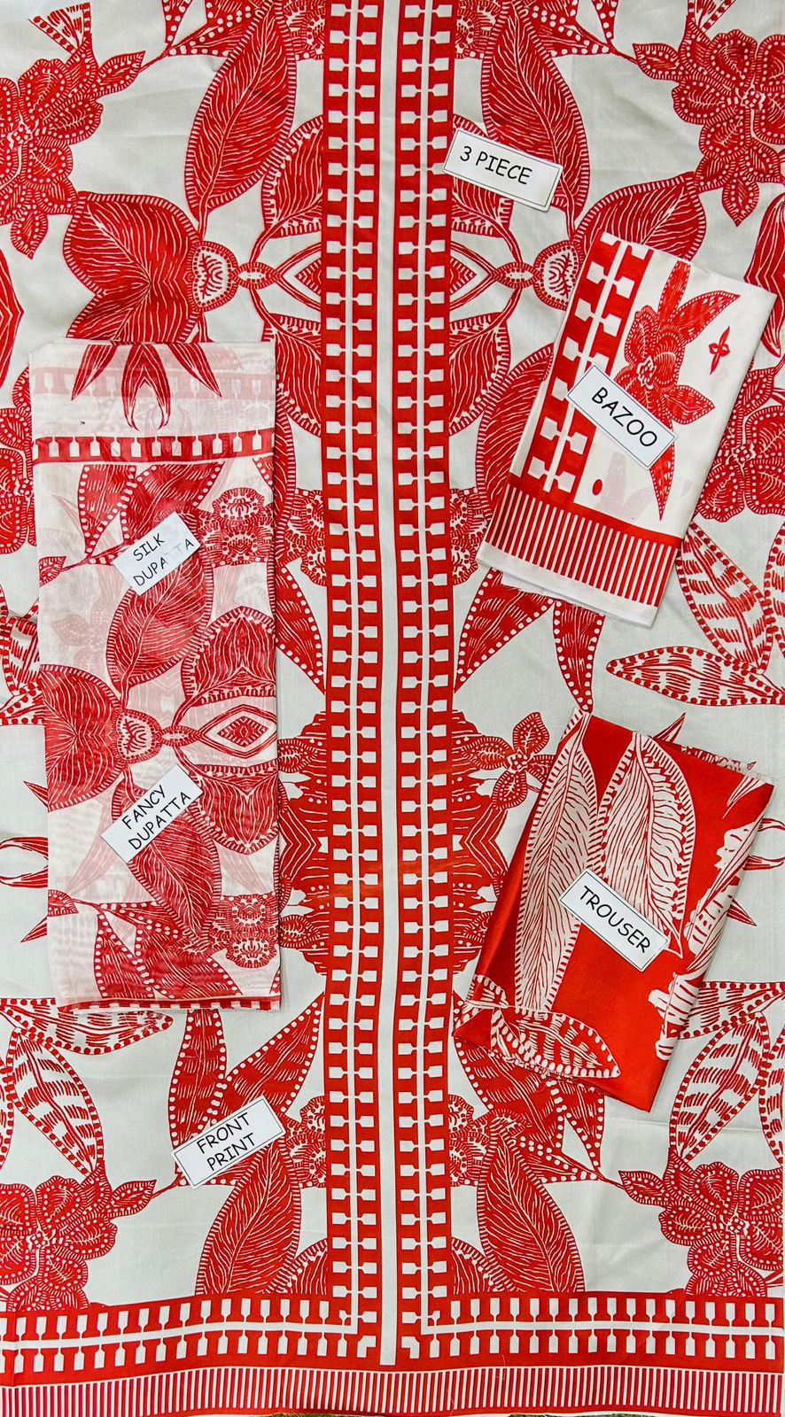 Lulusar 3PC Printed Silk Suit | LPSS-237122
