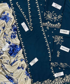 Zara Shahjahan 3PC Embroidered Dhanak Suit