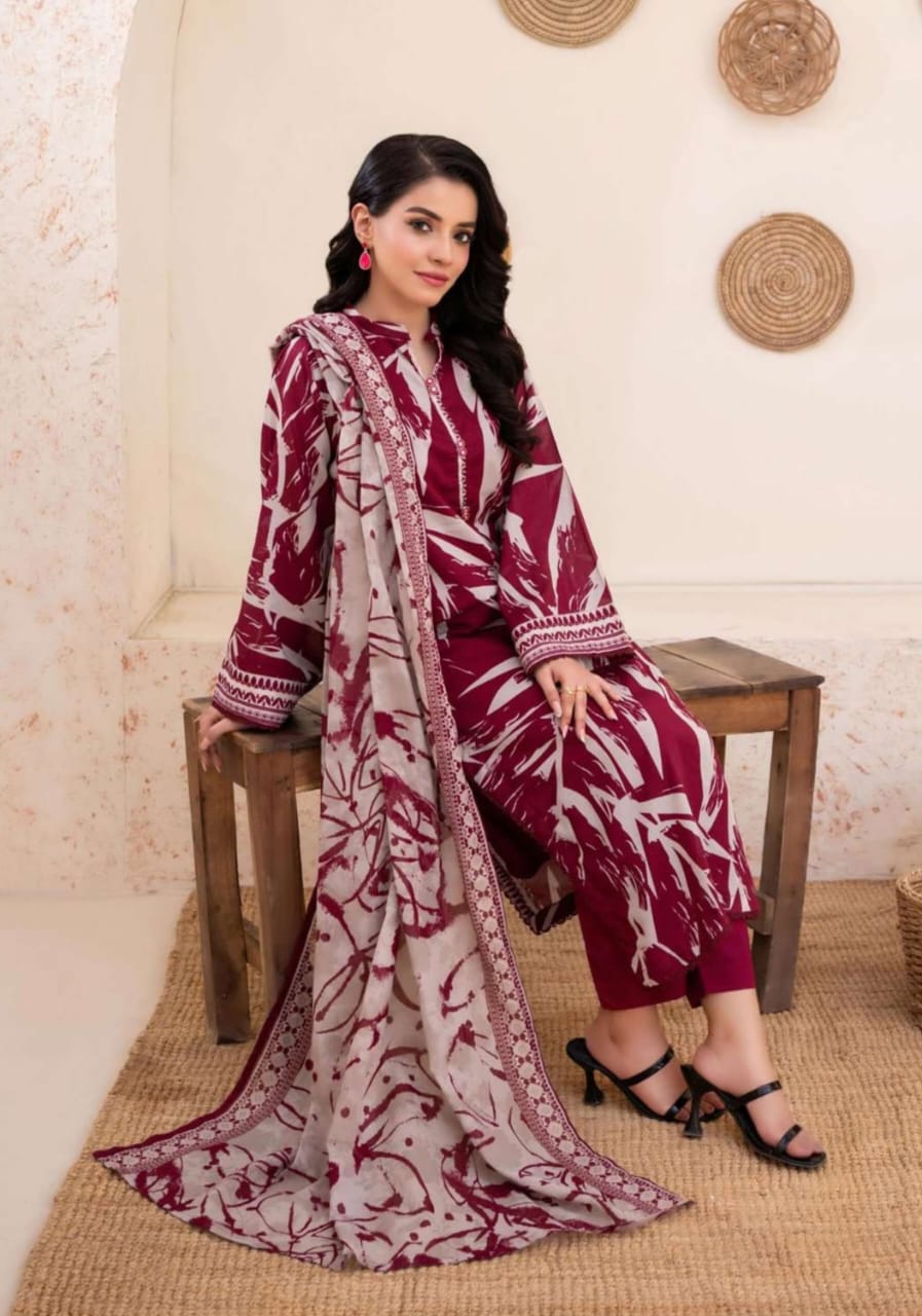 Zesh 3PC Printed Lawn Suit-ST-PL-3229