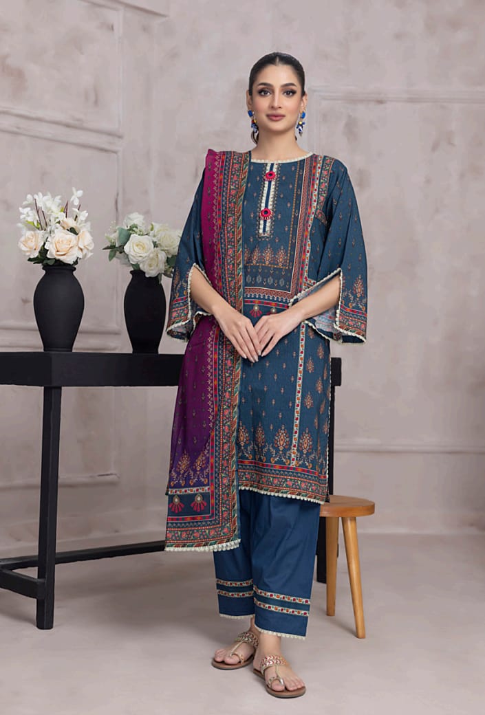 Salina 3PC Printed Lawn Suit-ST-SPL-0911