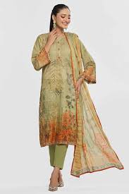 Gul Ahmad 3 Piece Printed Lawn Suit-ST-GAP-3442