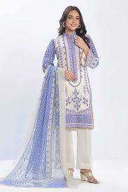 Gul Ahmad 3 Piece Printed Lawn Suit-ST-GAP-3444