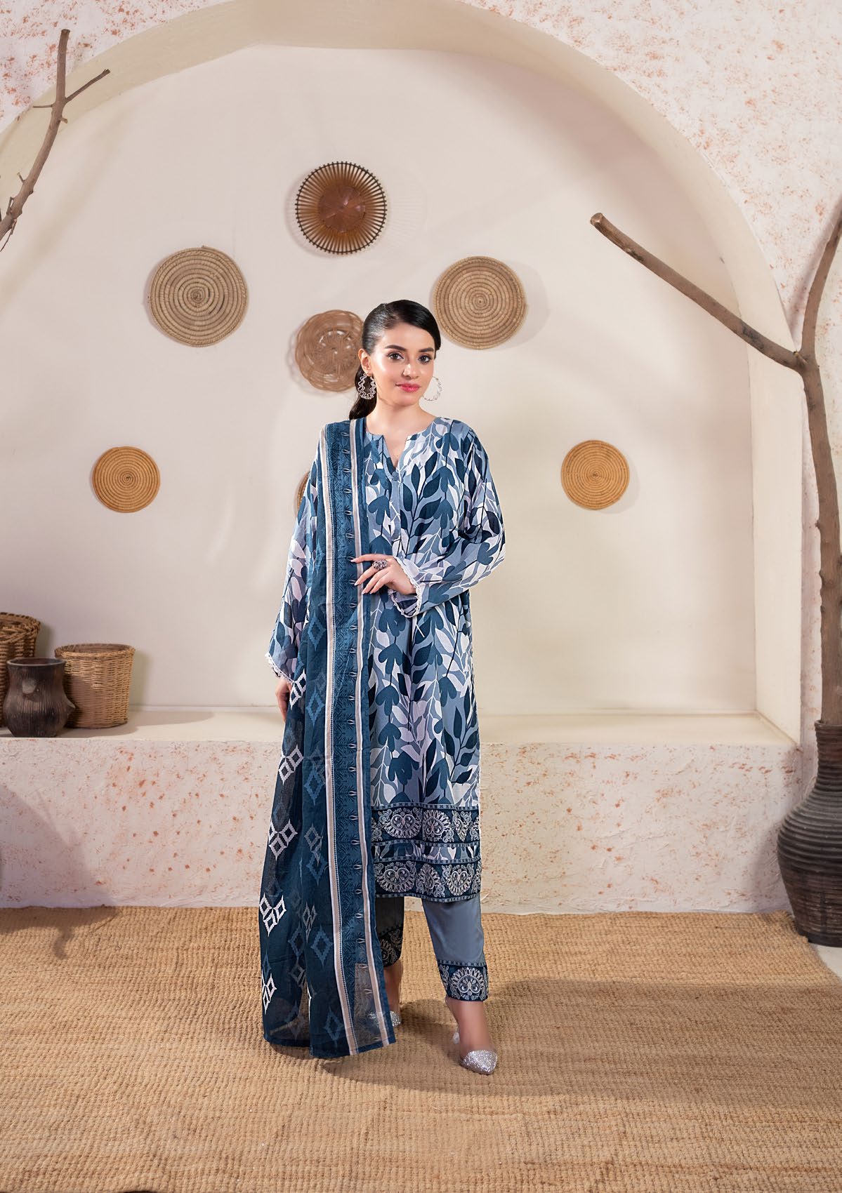 Zesh 3PC Printed Lawn Suit-ST-PL-3233