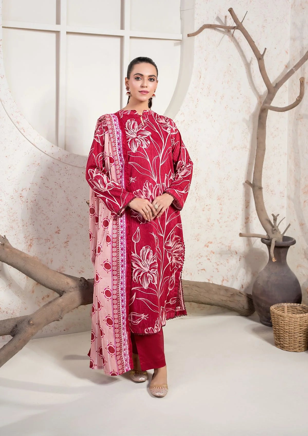 Zesh 3PC Printed Lawn Suit-ST-ZPL-3236